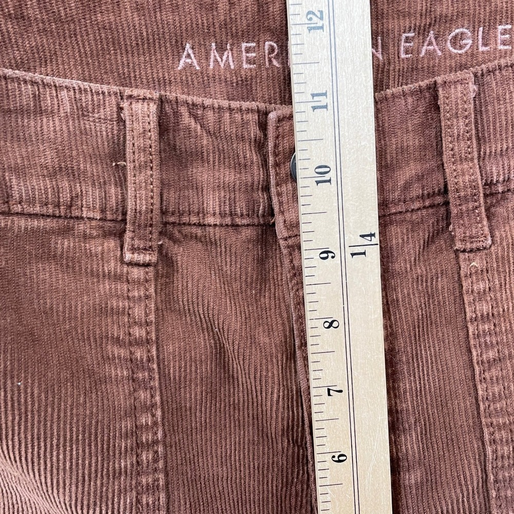 American Eagle Corduroy Pants Womens 6 Brown Flare Stretch High Rise Retro 70s - Picture 5 of 9